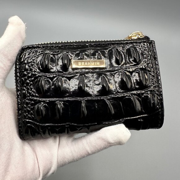 Brahmin Anita Black Melbourne Leather Card Case Wallet V8615140000001 NEW - Picture 3 of 16
